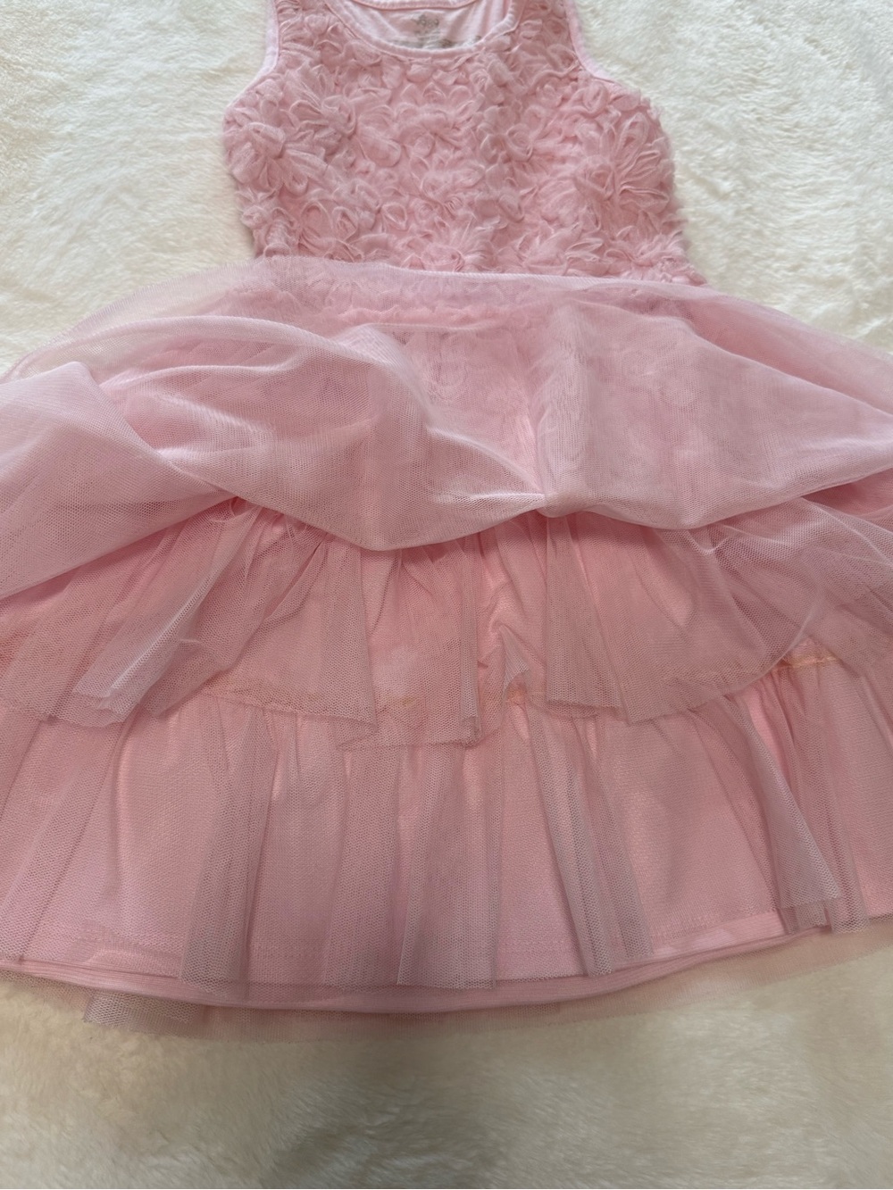 1989 Place Girls‎ Pink Floral Tulle Party Dress Size 7 - Picture 4 of 6